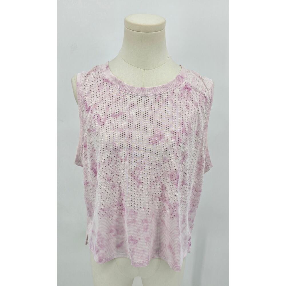 Lululemon Train to Be Tank Top – Rainstripe Sheer Cloud Wash Pink Taupe